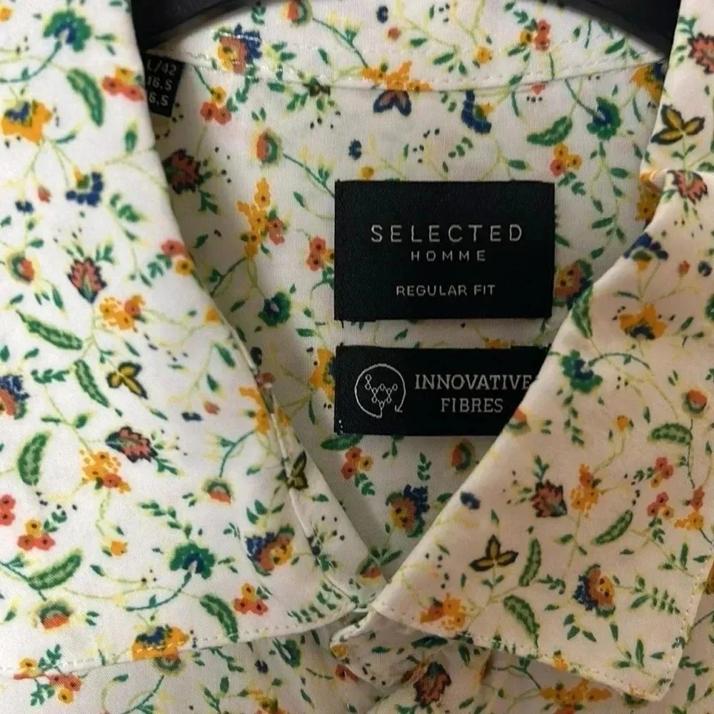 Selected Homme,men shirt L,XL,XXL.Short sleeve shirt, viscose Lenzing,travel NWT - Picture 6 of 9